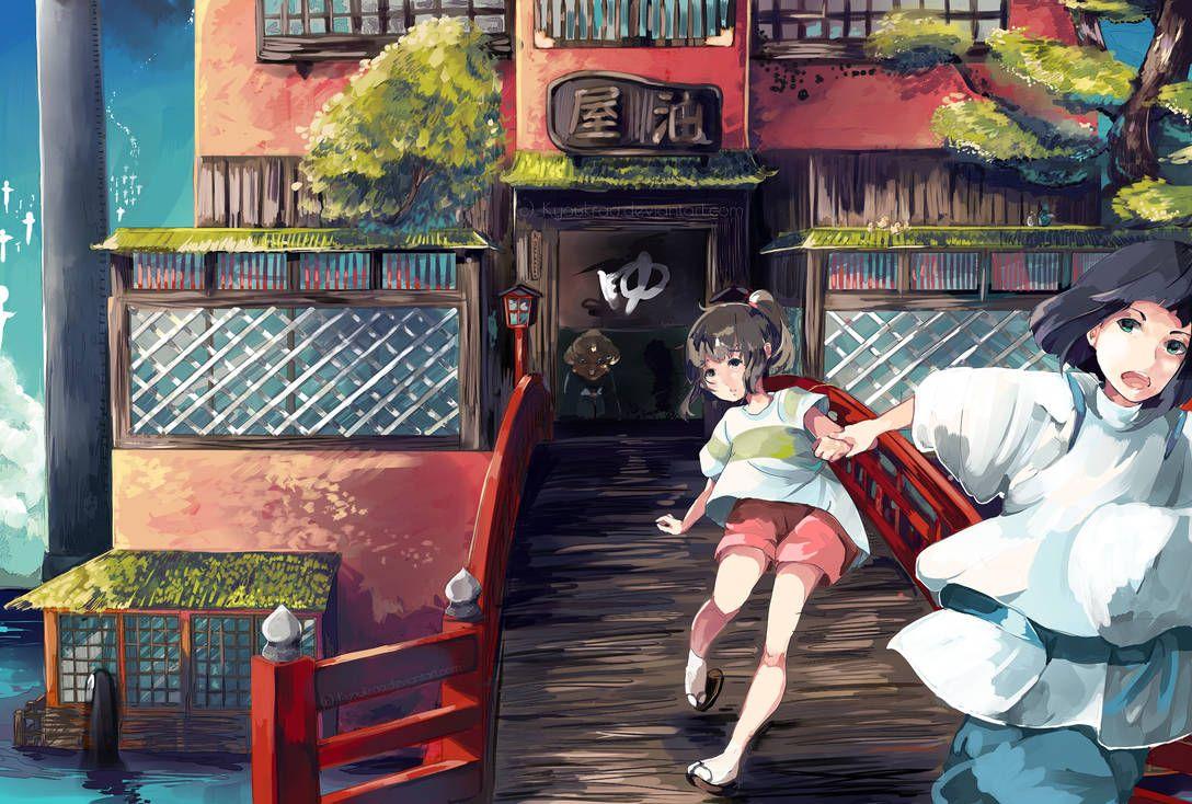 1088x734 Haku and Chihiro HD Wallpaper