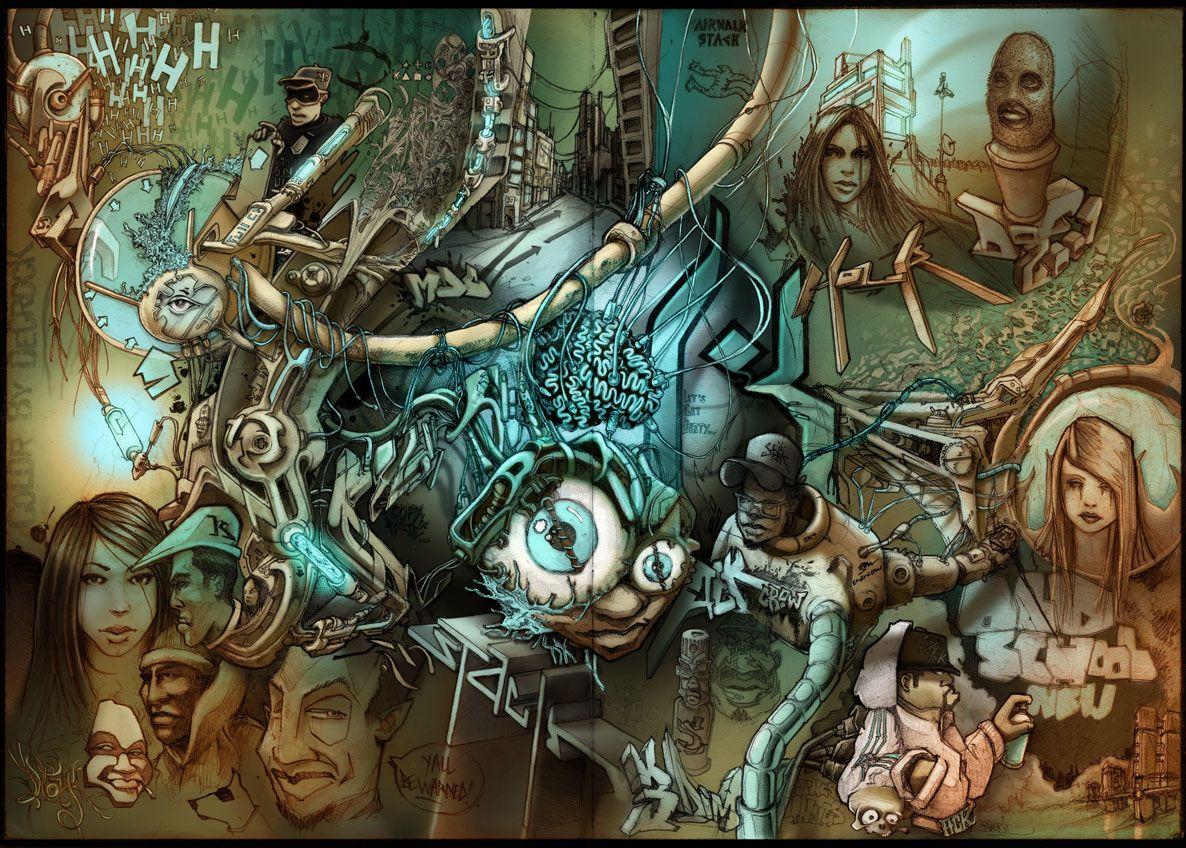 1186x848 graffiti walls: Full Color Graffiti Desktop Background Design