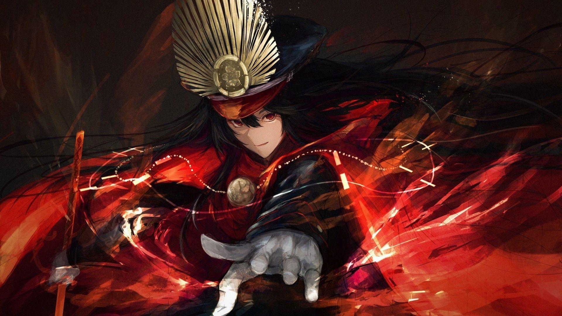 1920x1080 Download 1920x1080 Demon Archer, Fate Grand Order, Katana, Red Eyes, Cape Wallpaper for Widescreen