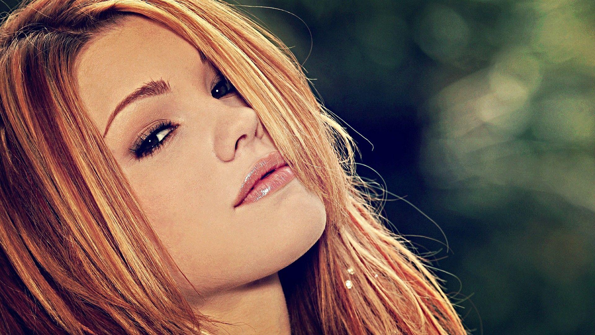 1920x1080 Download Wallpaper 1920x1080 jamie langford, red hair, face, makeup, glamor, glance Full HD 1080p HD Background