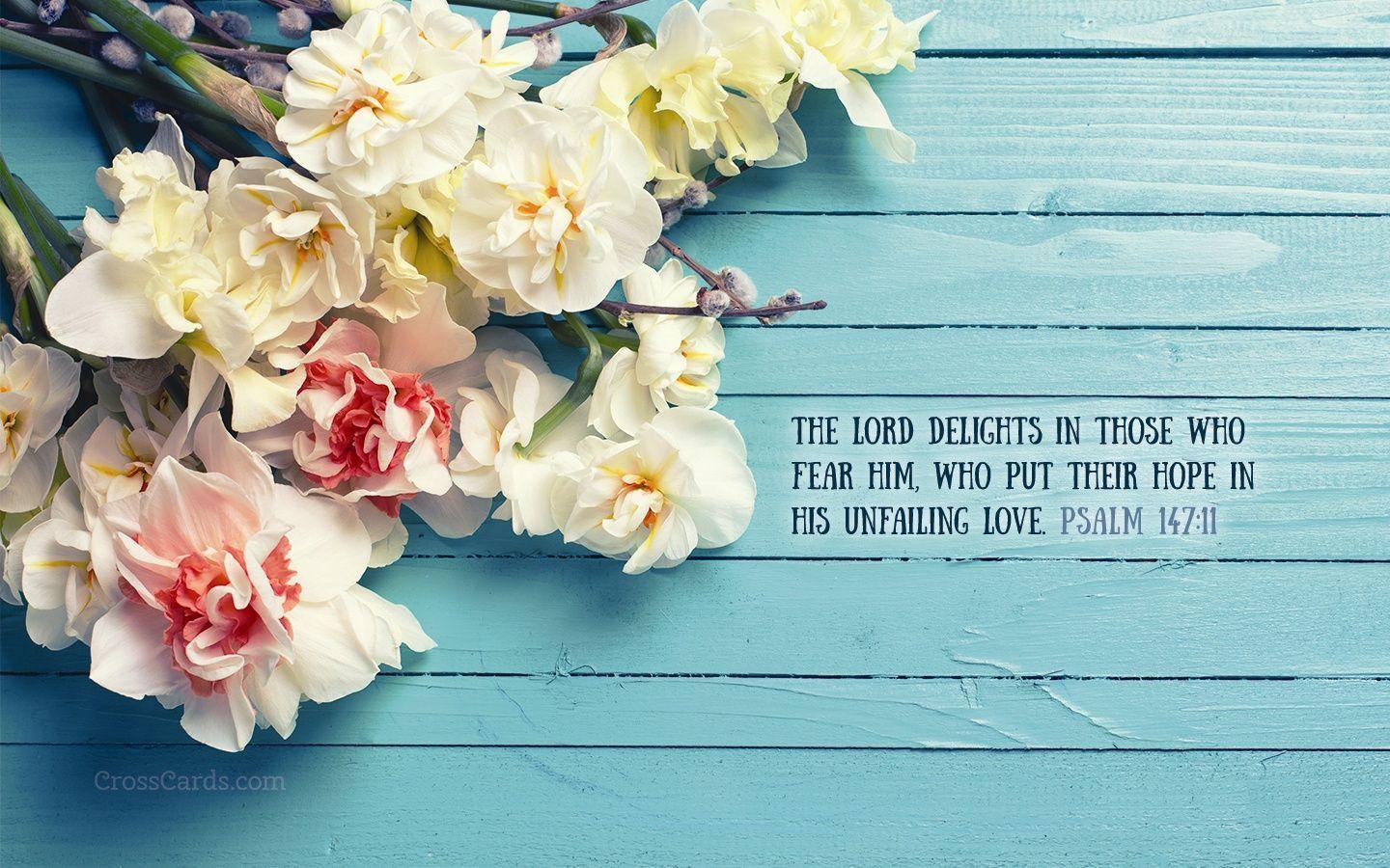 1440x900 Floral Bible Verse Computer Wallpaper