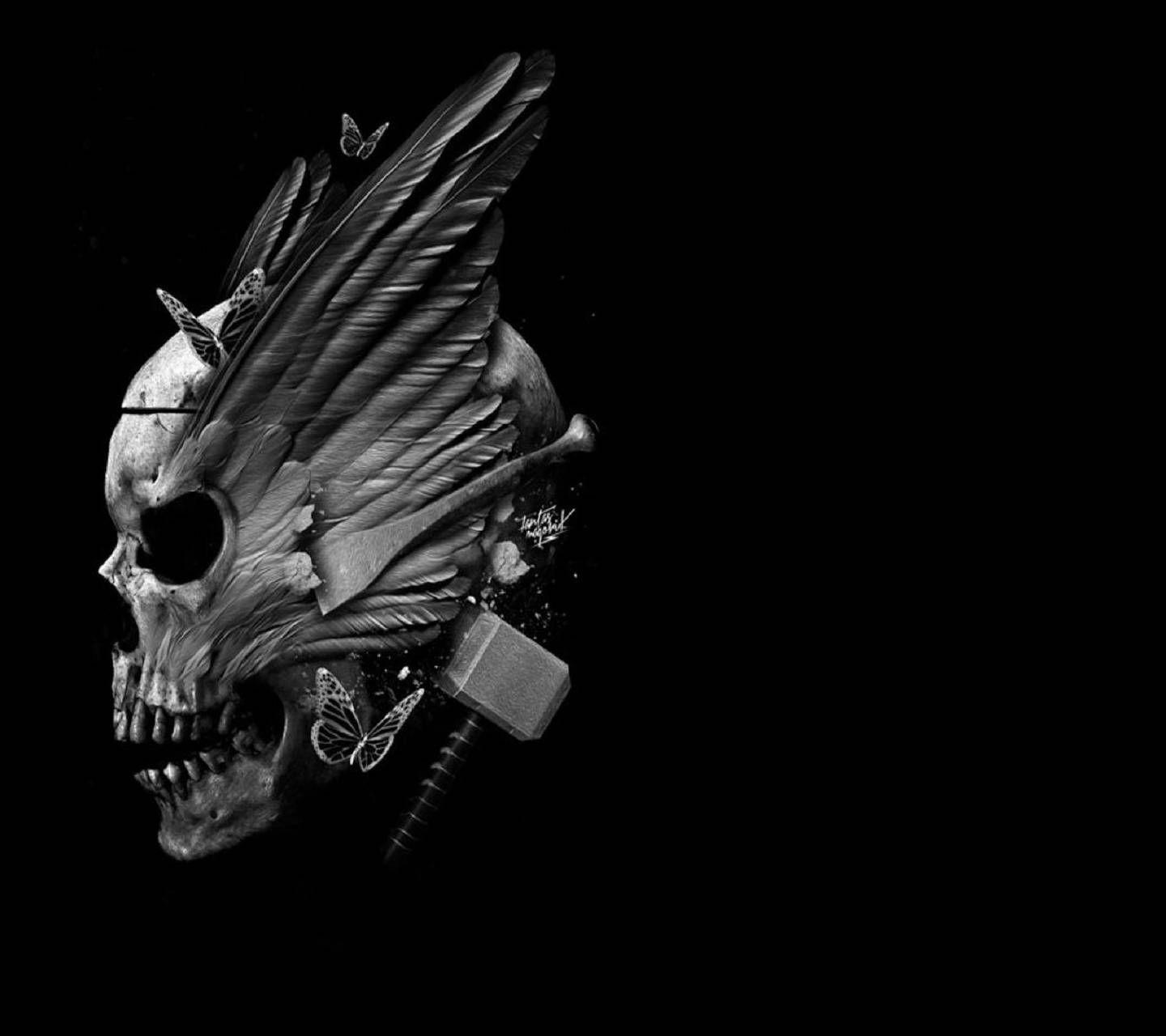 1440x1280 skull thor wallpaper