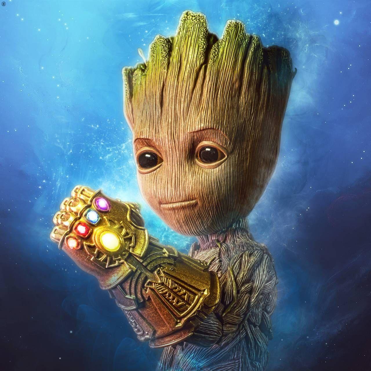 1280x1280 Download Baby Groot Wallpaper by KevinMarroquinA now. Browse millions of popular baby Wallpaper. Thanos marvel, Marvel artwork, Groot marvel