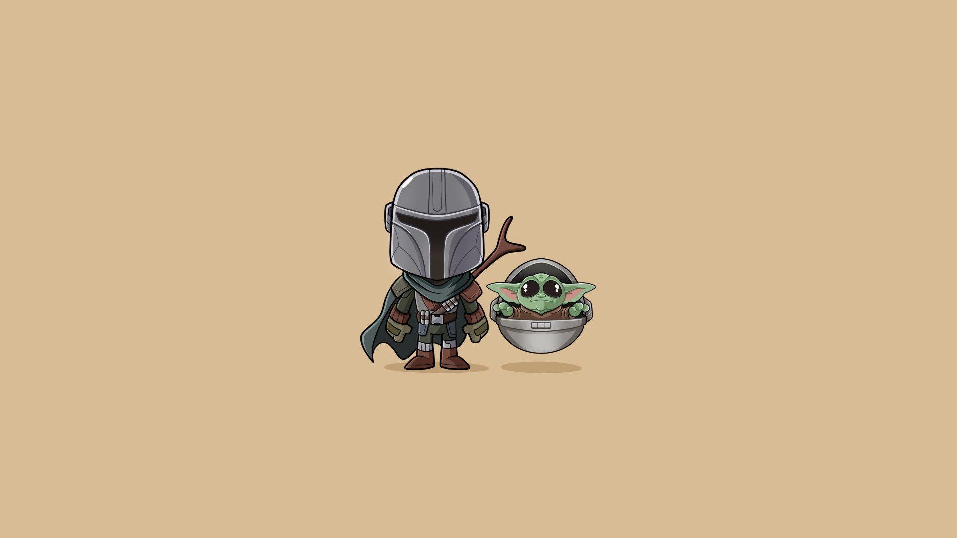 1920x1080 Baby Yoda wallpaper, Star Wars, minimalism, illustration, The Mandalorian • Wallpaper For You HD Wallpaper For Desktop & Mobile