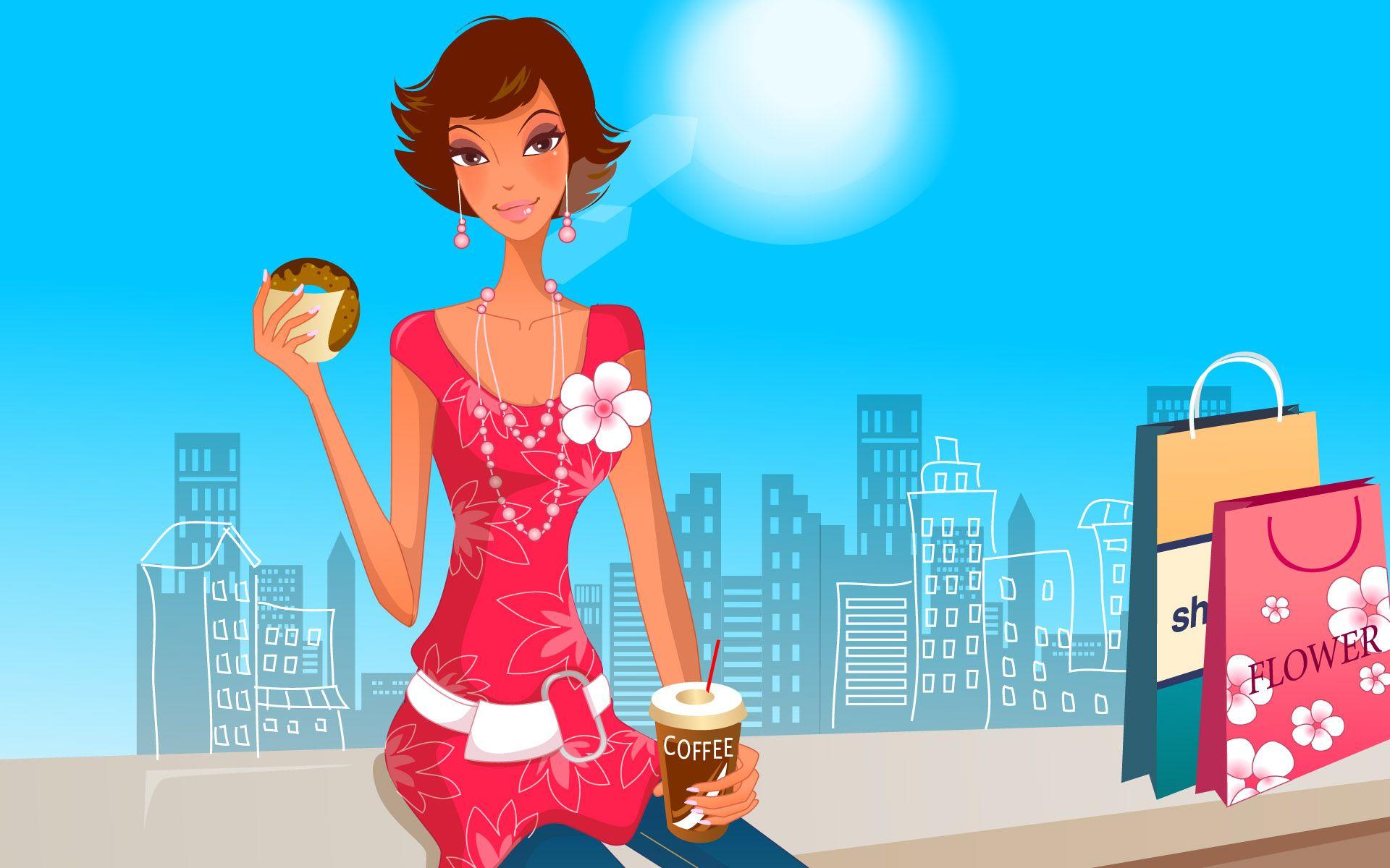 1920x1200 Fashion Illustration Women Wallpaper