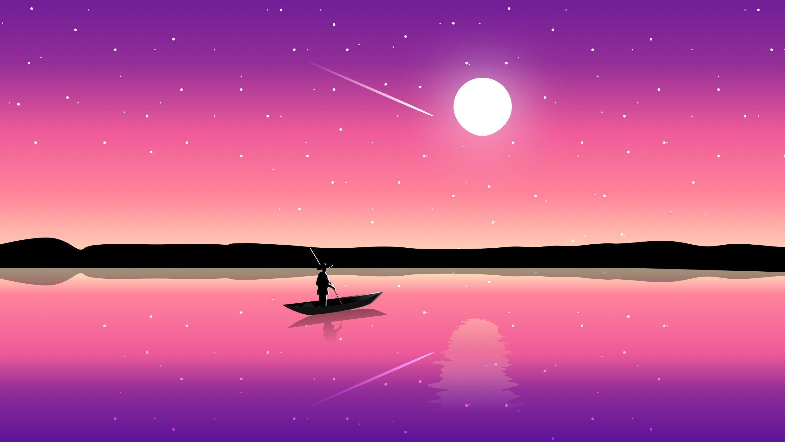 2560x1440 Sunset Illustration Wallpaper