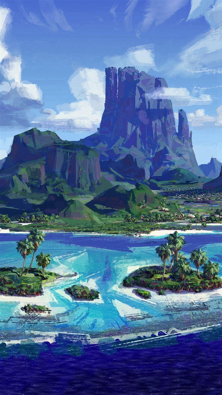 750x1334 Sea Anime Paint Summer Illustration Art iPhone 8 Wallpaper Free Download