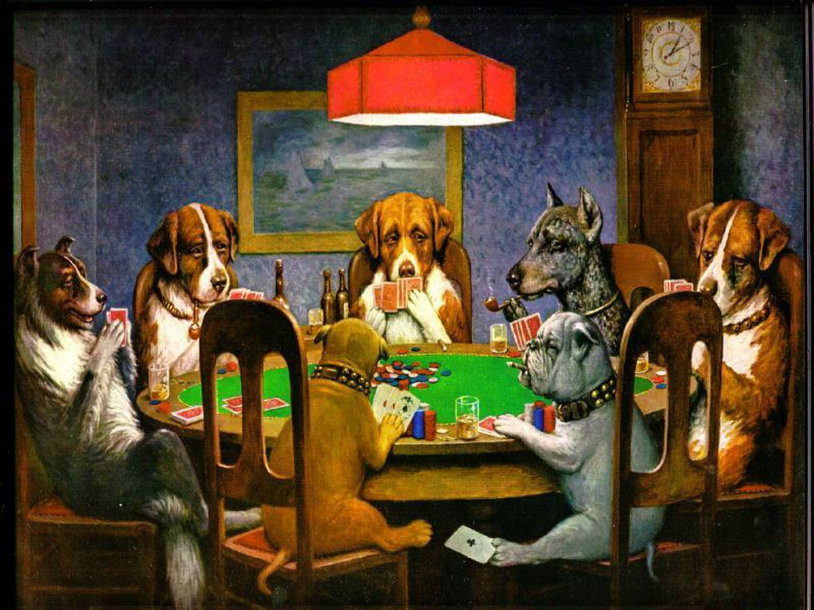 Dogs Playing Poker Acrylic Print by Cassius Marcellus  Fine Art America