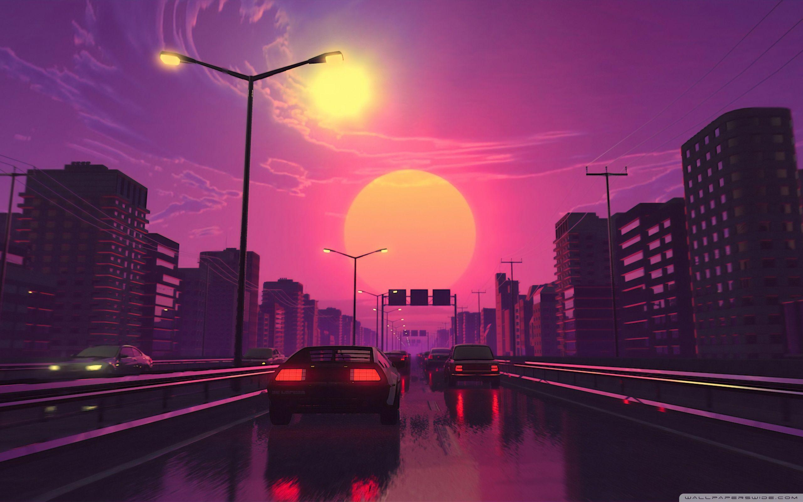 2560x1600 City Sunset Illustration Ultra HD Desktop Background Wallpaper for 4K UHD TV : Widescreen & UltraWide Desktop & Laptop : Multi Display, Dual Monitor : Tablet