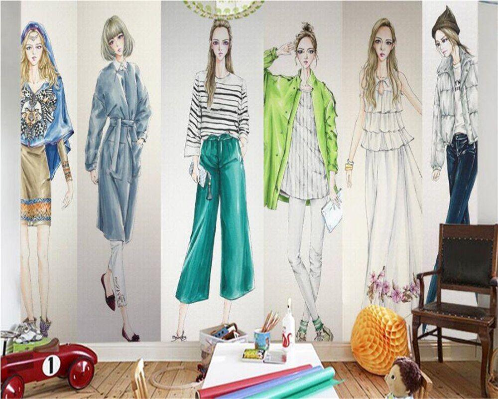 1000x800 beibehang High classics classic papel de parede wallpaper fashion girl clothing store barber shop background illustration tapety. wallpaper girls. fashion wallpaperwallpaper fashion