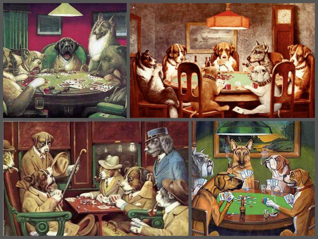 1024x768 Dogs Playing Poker. Anthropomorphism & Life of Pi