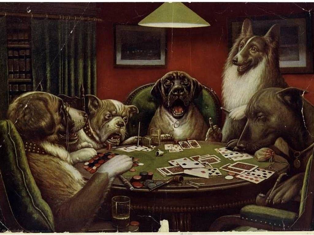 1024x768 funny animals) imagepics funny animals playing cards wallpaper HD 19l. Dogs playing poker, Posters art prints, Animal art