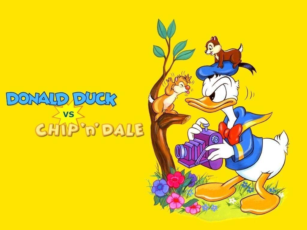 1024x768 Desktop Wallpaper Disney Donald Duck Chip 'n Dale Cartoons