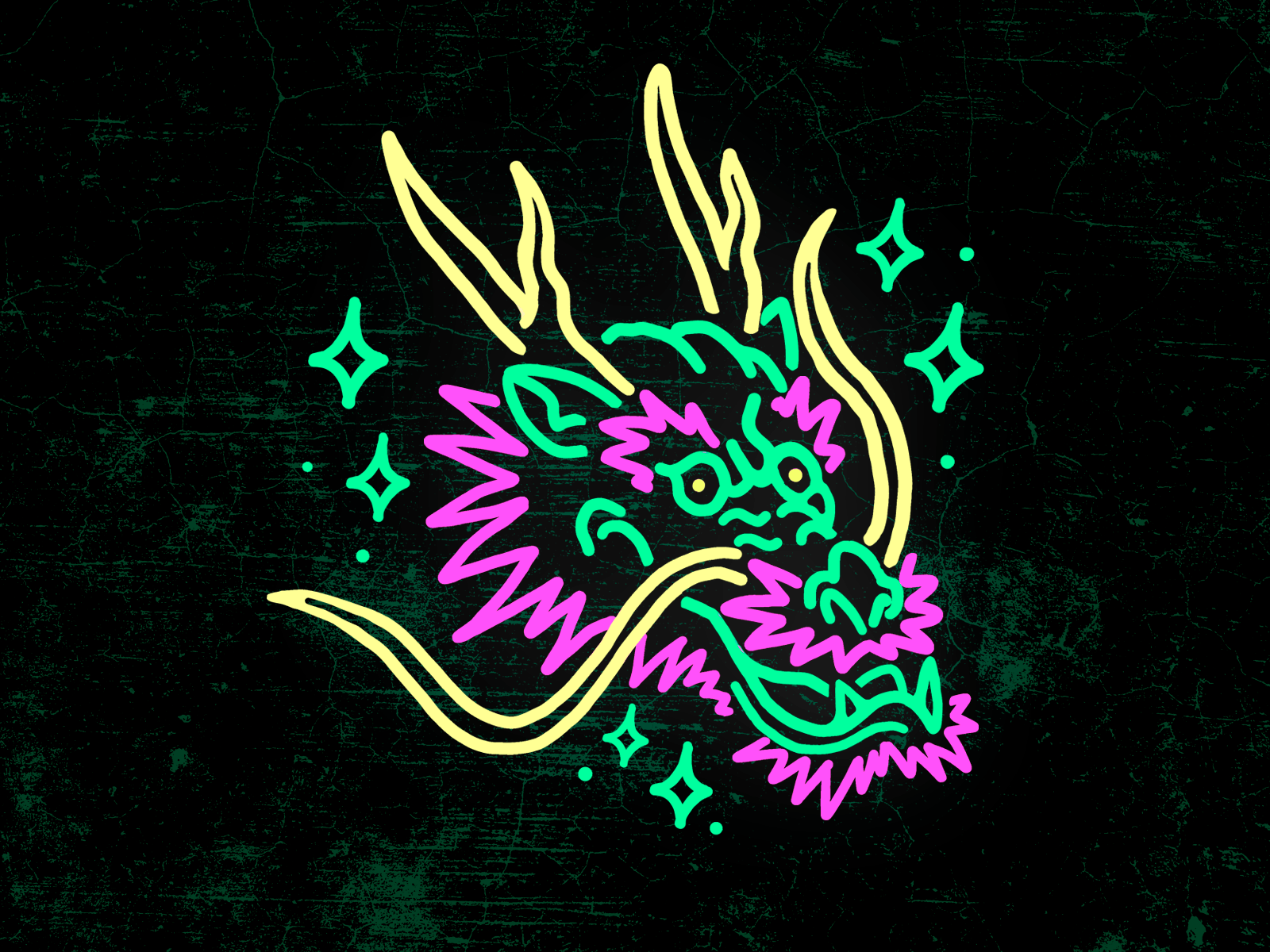 1600x1200 Neon Dragon. Neon art, Dragon illustration, Neon