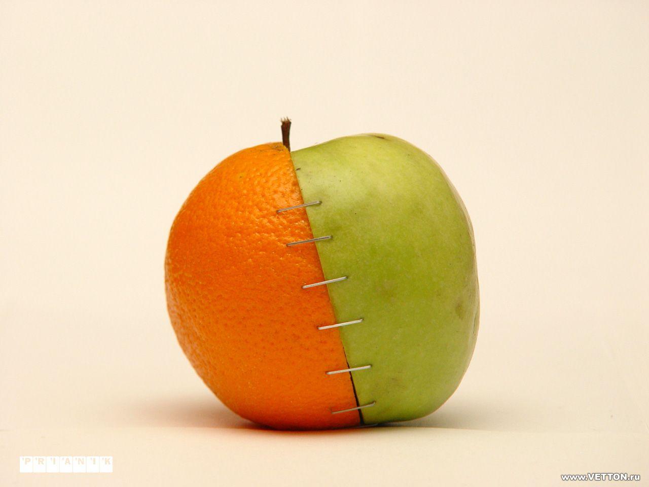 1280x960 Orange and apple wallpaper. Orange and apple
