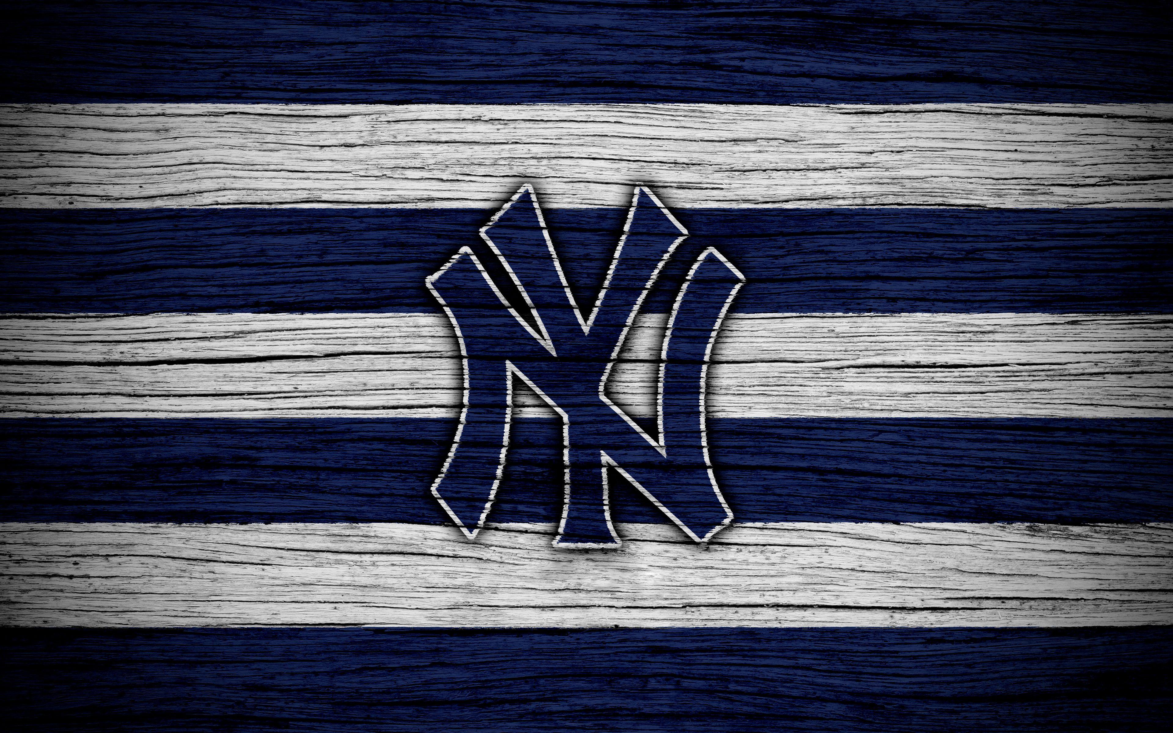 Download New York Yankees Logo Dark Honeycomb Wallpaper