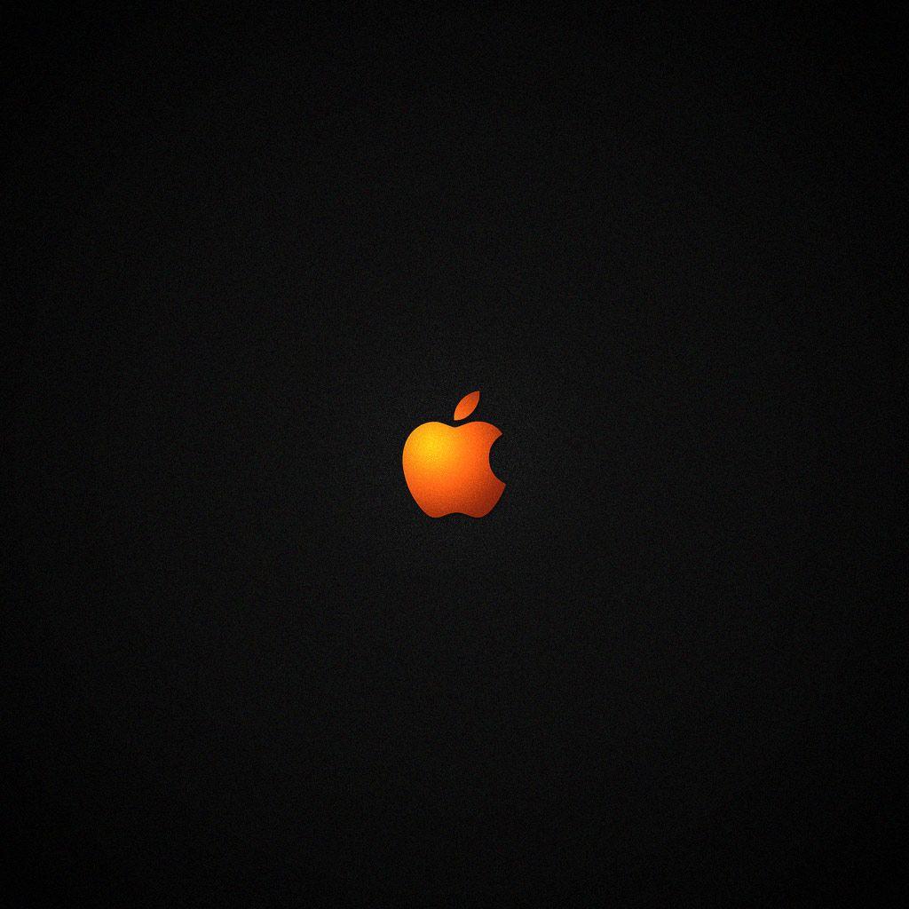 1024x1024 Computers Orange Apple Logo iPhone HD Wallpaper Free