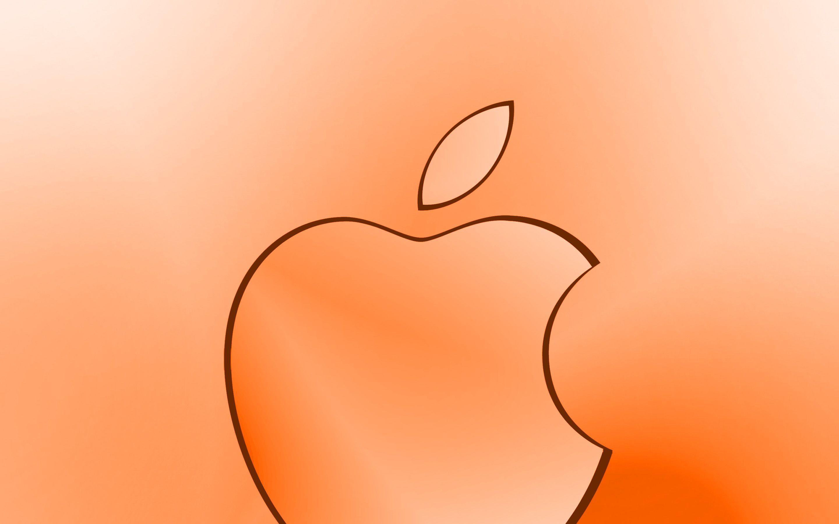 2880x1800 Download wallpaper Apple orange logo, creative, orange blurred background, minimal, Apple logo, artwork, Apple for desktop with resolution 2880x1800. High Quality HD picture wallpaper