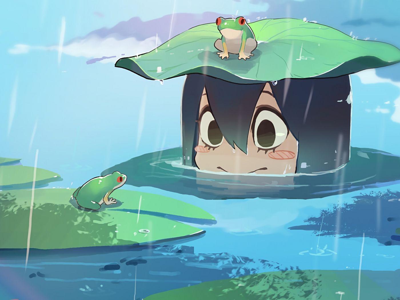 1400x1050 Desktop Wallpaper Tsuyu Asui, Rain, Frog, Boku No Hero Academia, My Hero Academia, Anime Girl, HD Image, Picture, Background, O3cwv