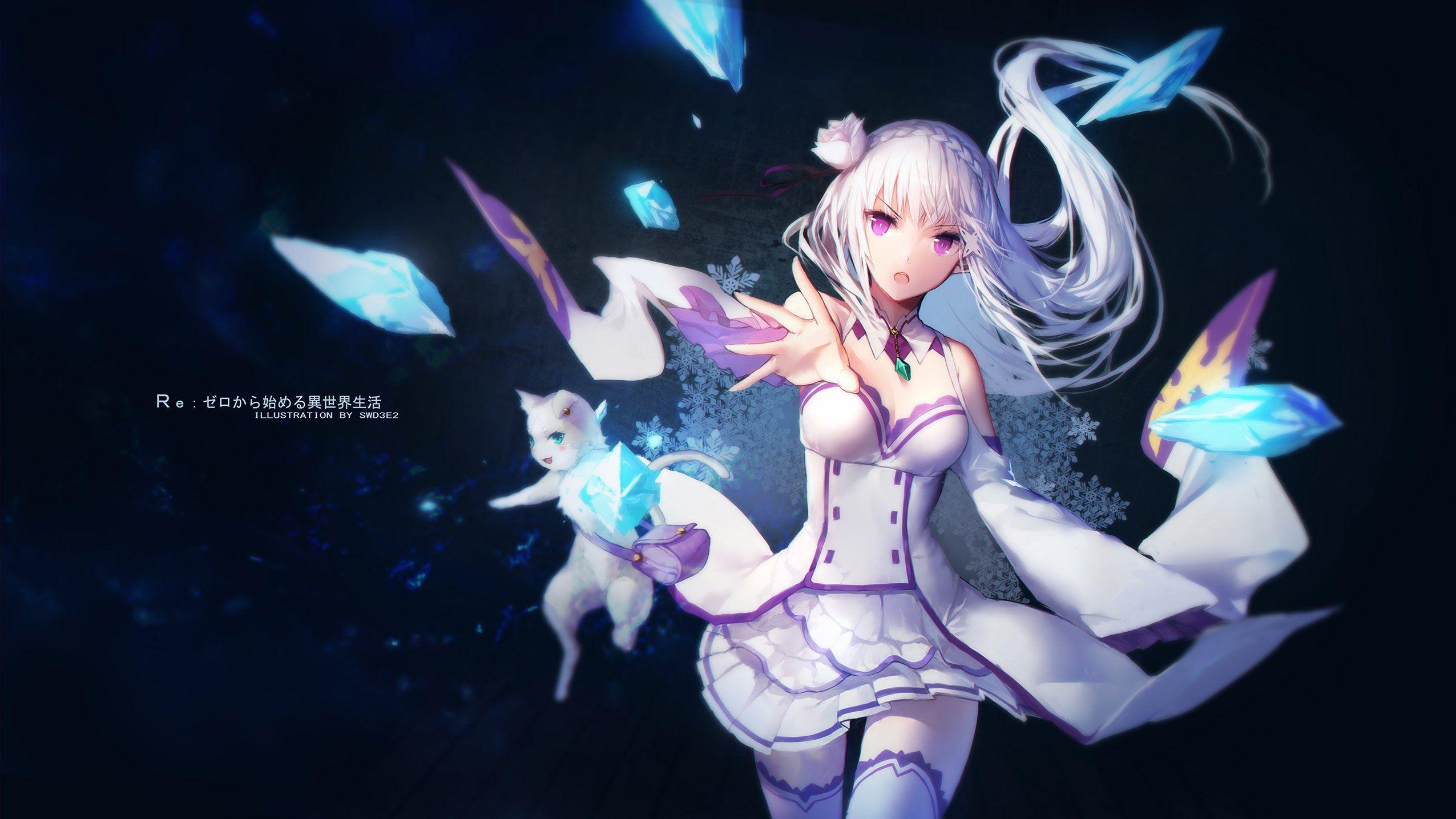 2551x1435 Animal Cat Emilia Puck Re Zero Kara Hajimeru Isekai Seikatsu Swd3e2 Wallpaperx1435