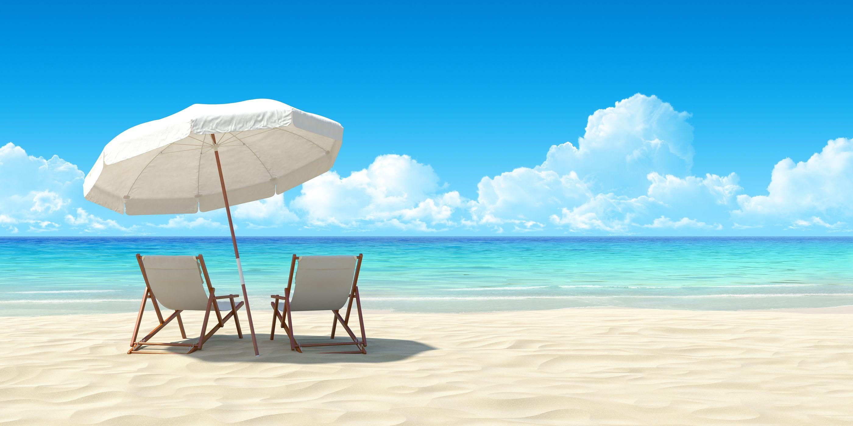 Tropical Beach Chair Background : 4k00.07blue ocean wood sand beach ...