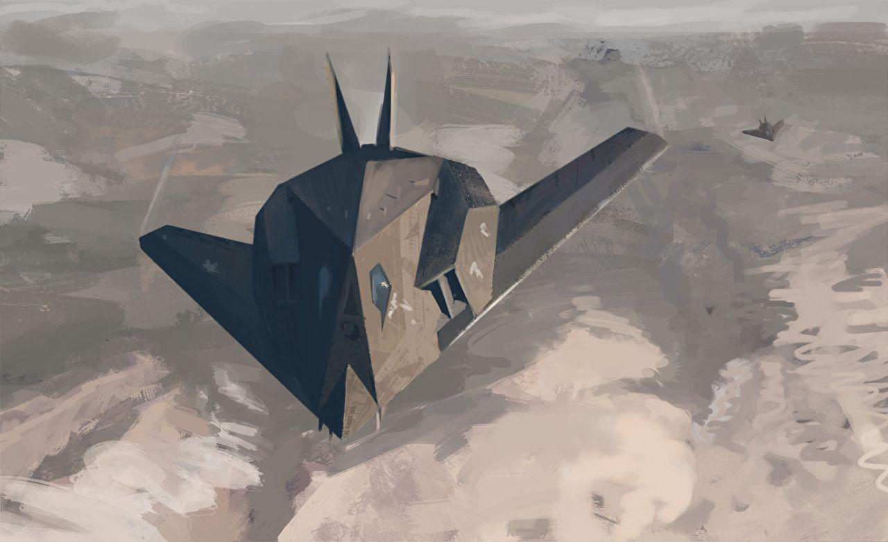 1280x781 image Airplane Lockheed F 117 Nighthawk Painting Art Aviation