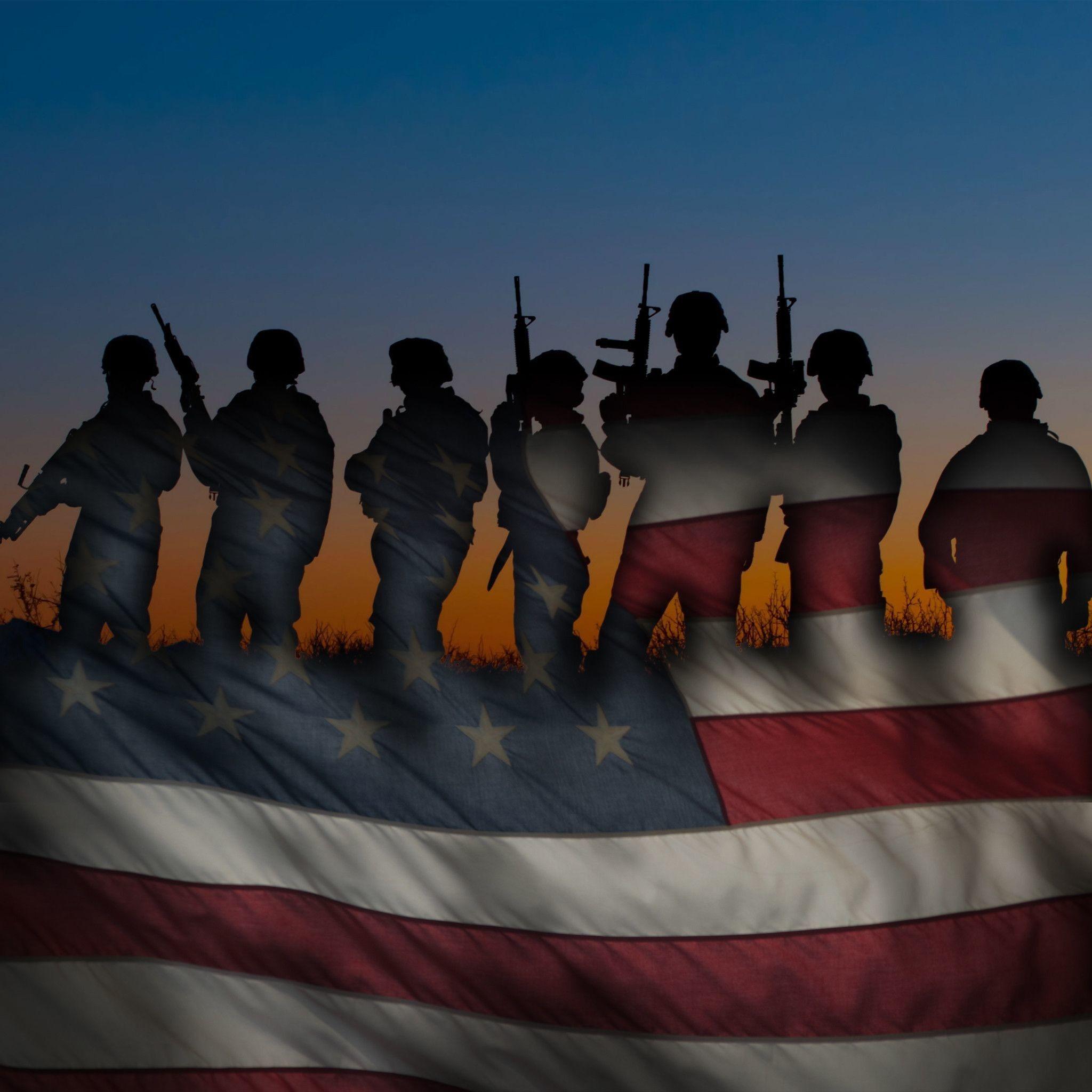 2048x2048 US Military Wallpaper