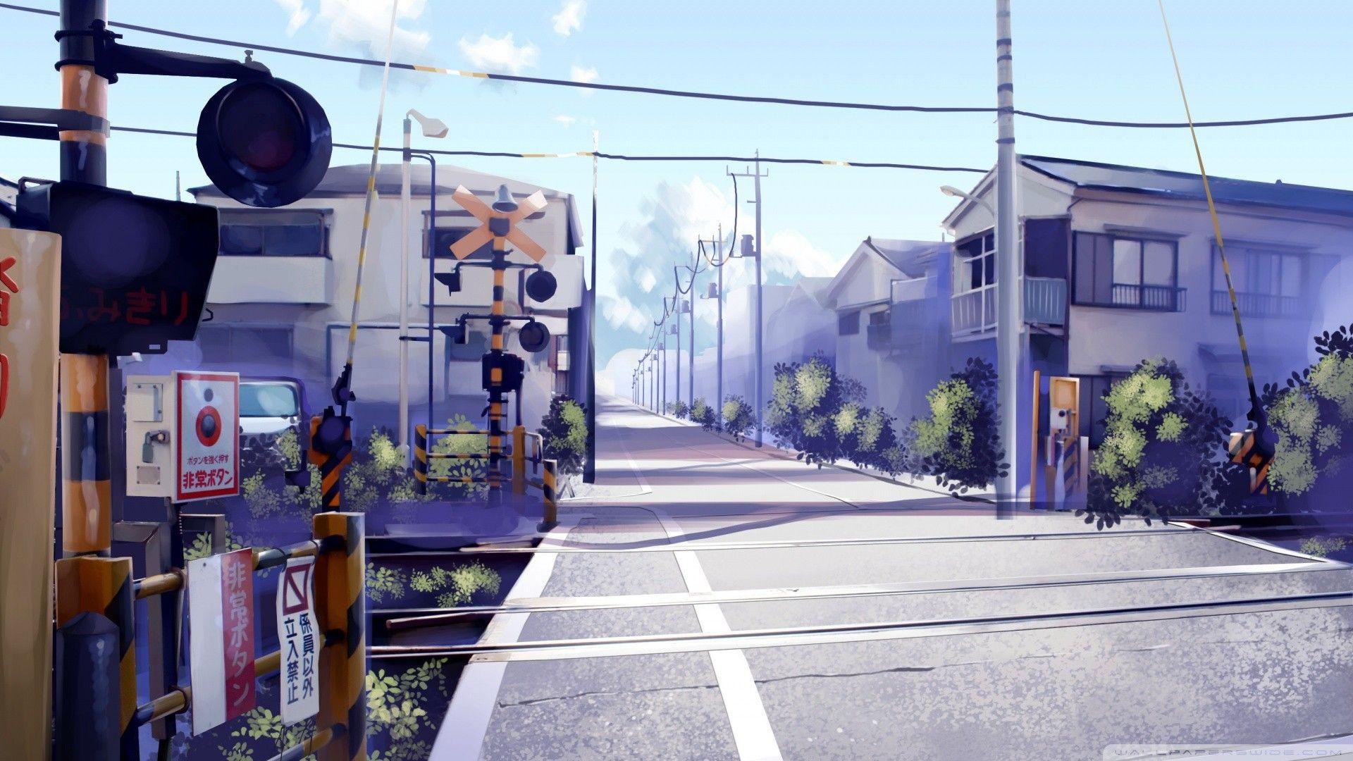1920x1080 Japanese Anime Street 1080p Wallpaper