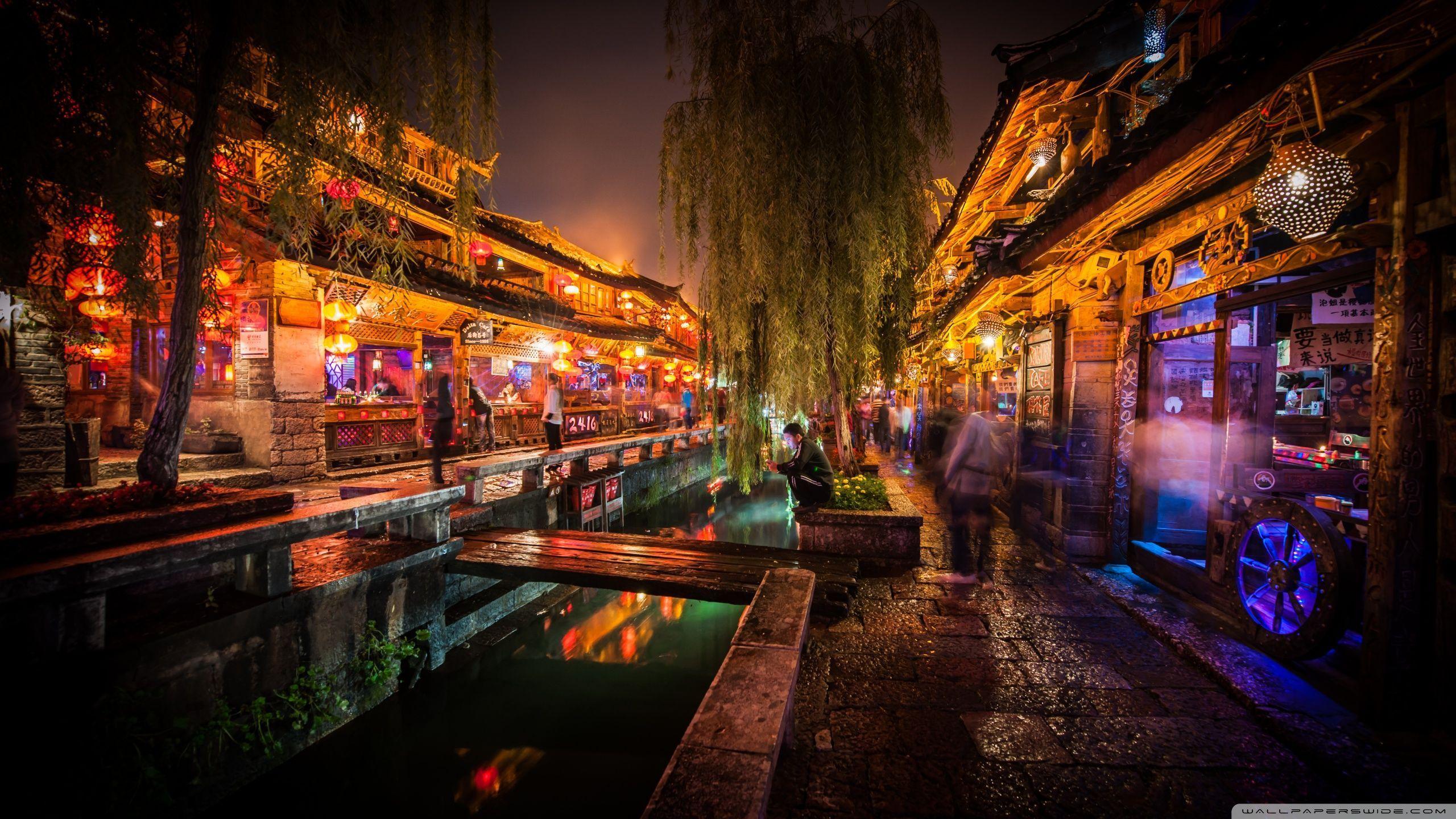 2560x1440 Japan Night Wallpaper