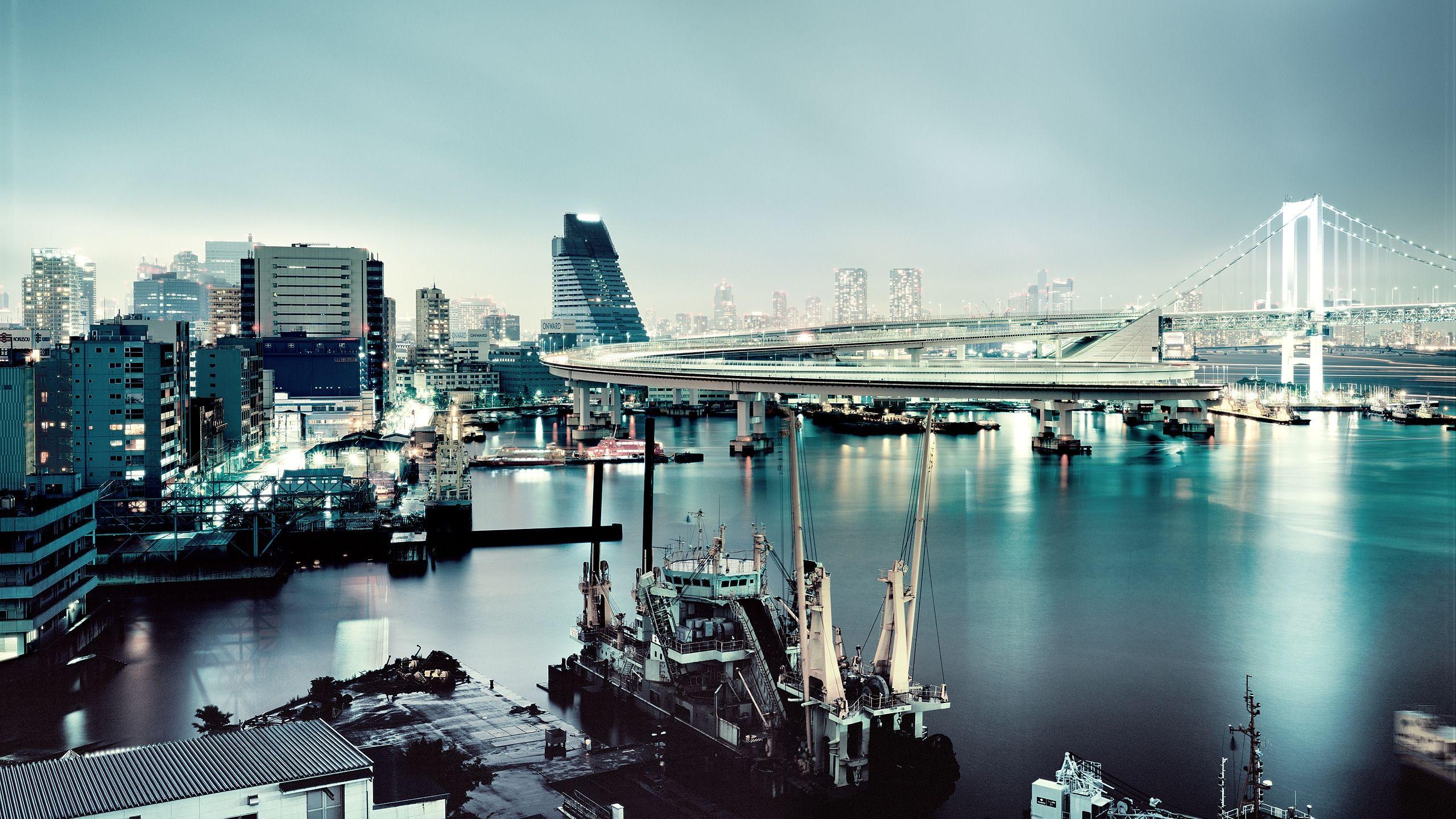 2560x1440 Tokyo Town HD Wallpaper