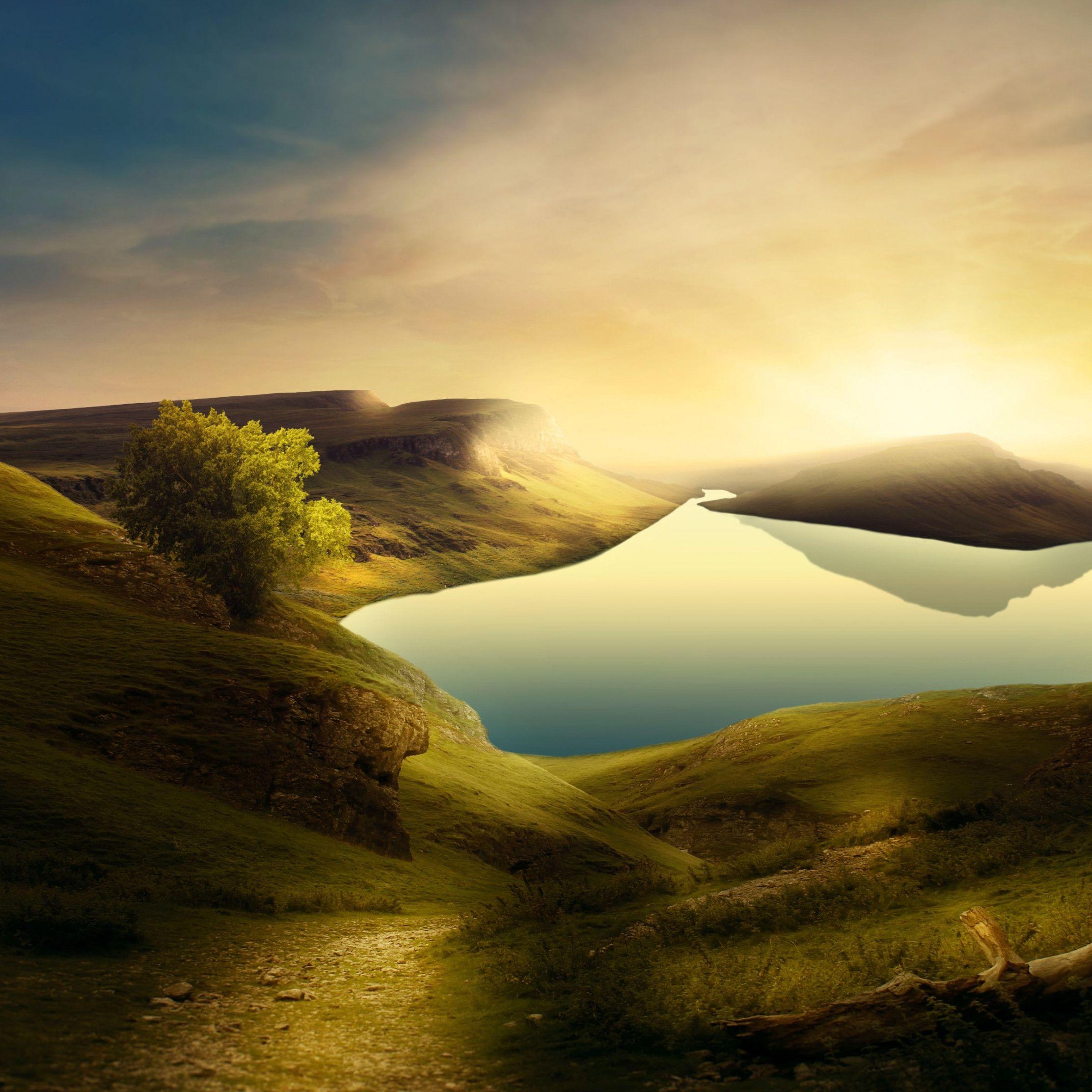 2224x2224 Download wallpaper: Dreamland landscape 2224x2224