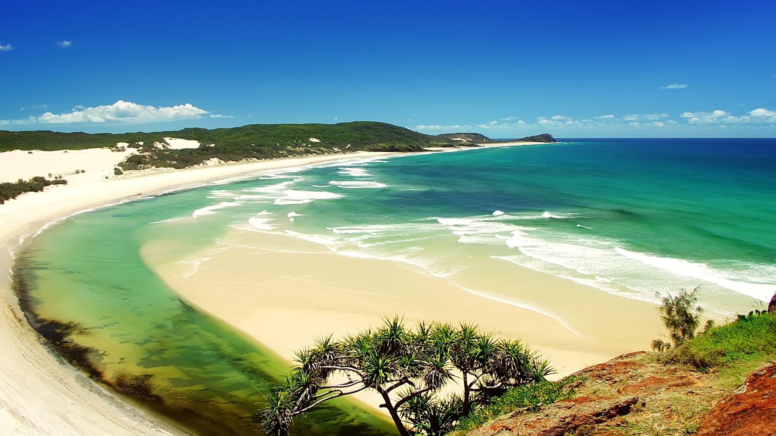 2560x1440 Dreamland Beach MacBook Air Wallpaper Download