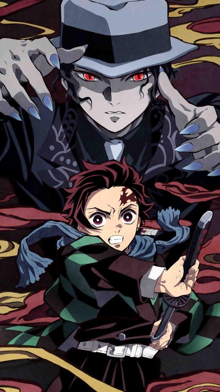 720x1280 Muzan Kibutsuji and Tanjiro Kamado 720x1280 HD anime wallpaper