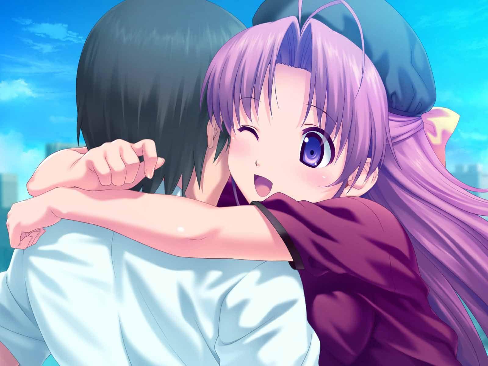 1600x1200 Anime Hugging Wallpaper