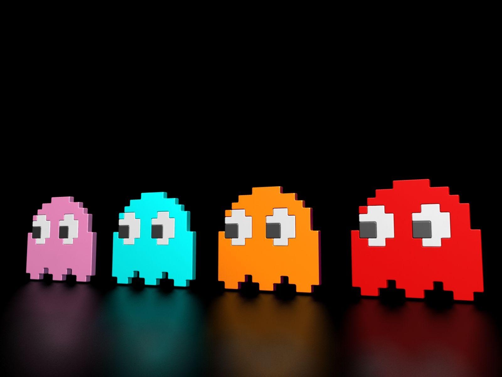 1600x1200 pac man 80s background desktop wallpaper high definition monitor