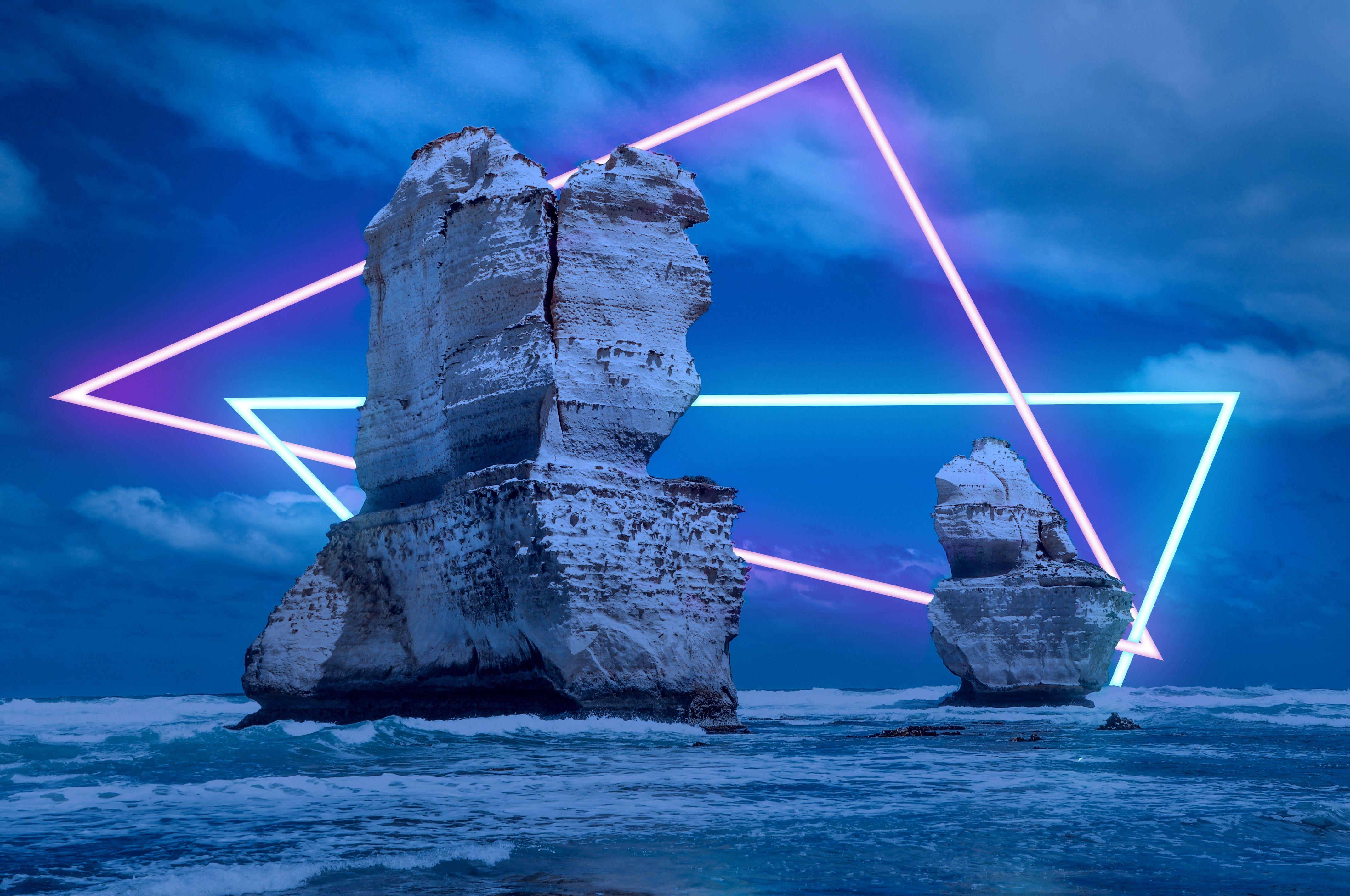 4288x2848 Great Ocean Road With Some Added Neon 4K wallpaper