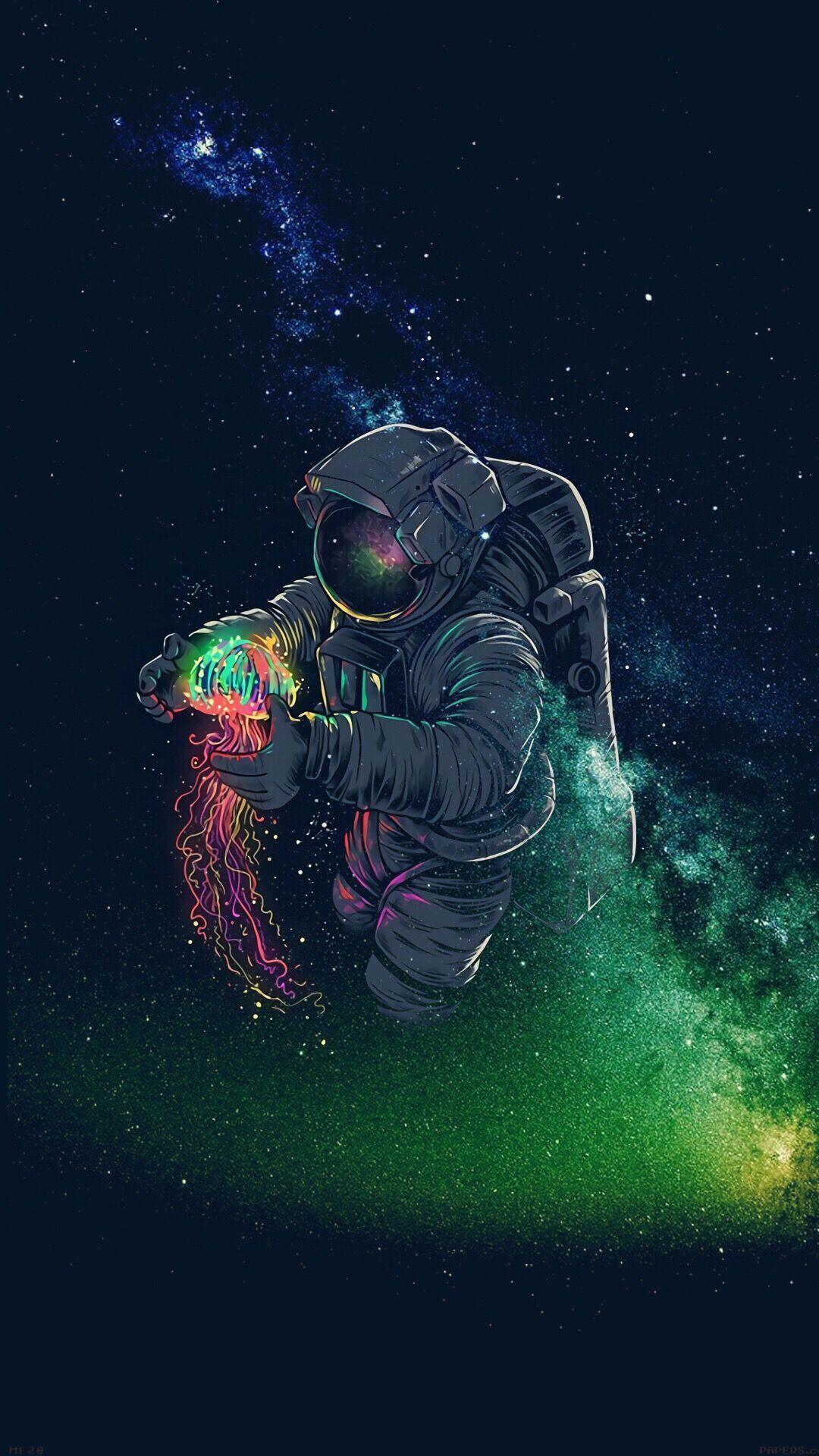 1080x1920 Psychedelic Astronaut Wallpaper