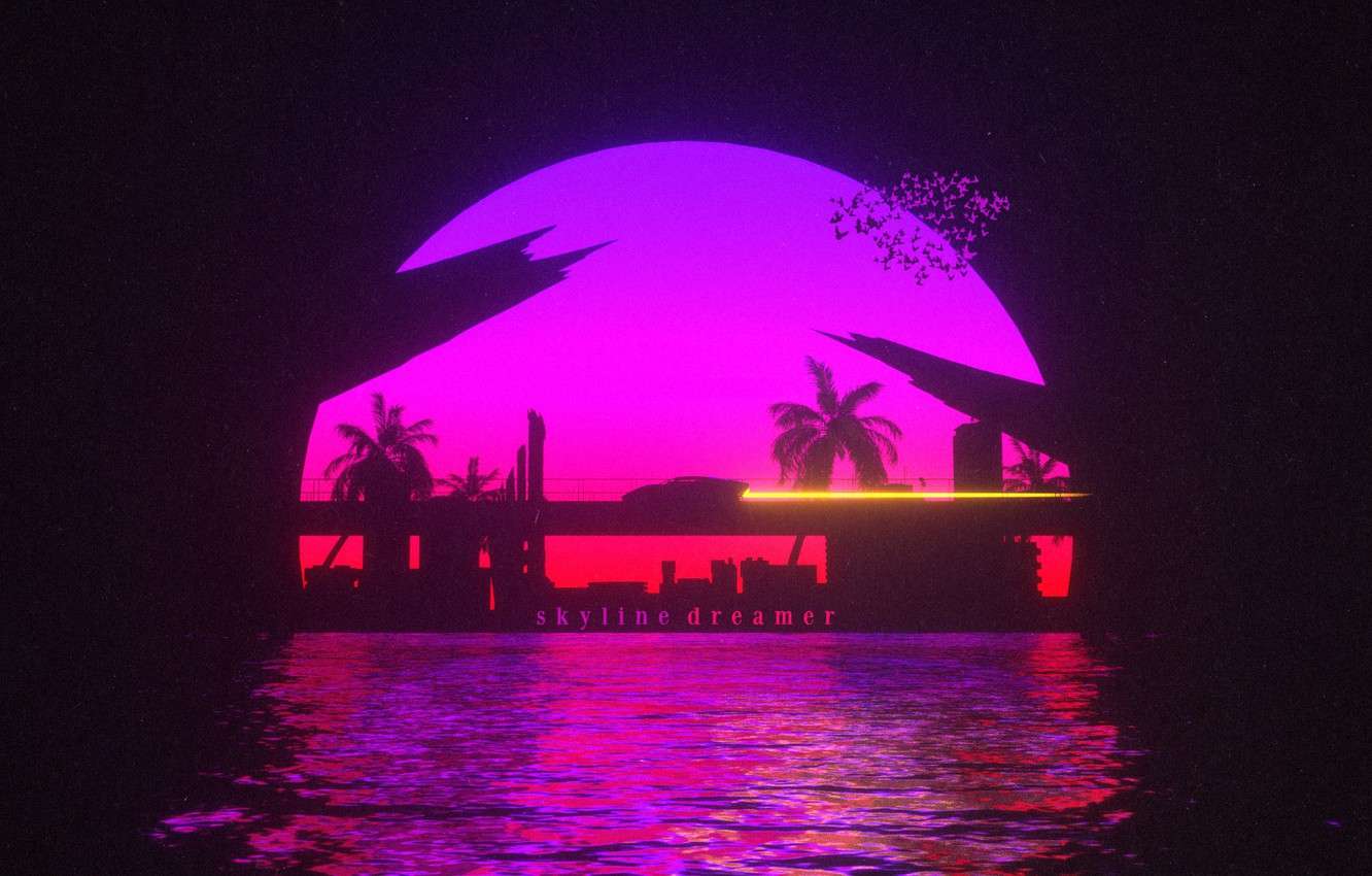 80s Neon Beach