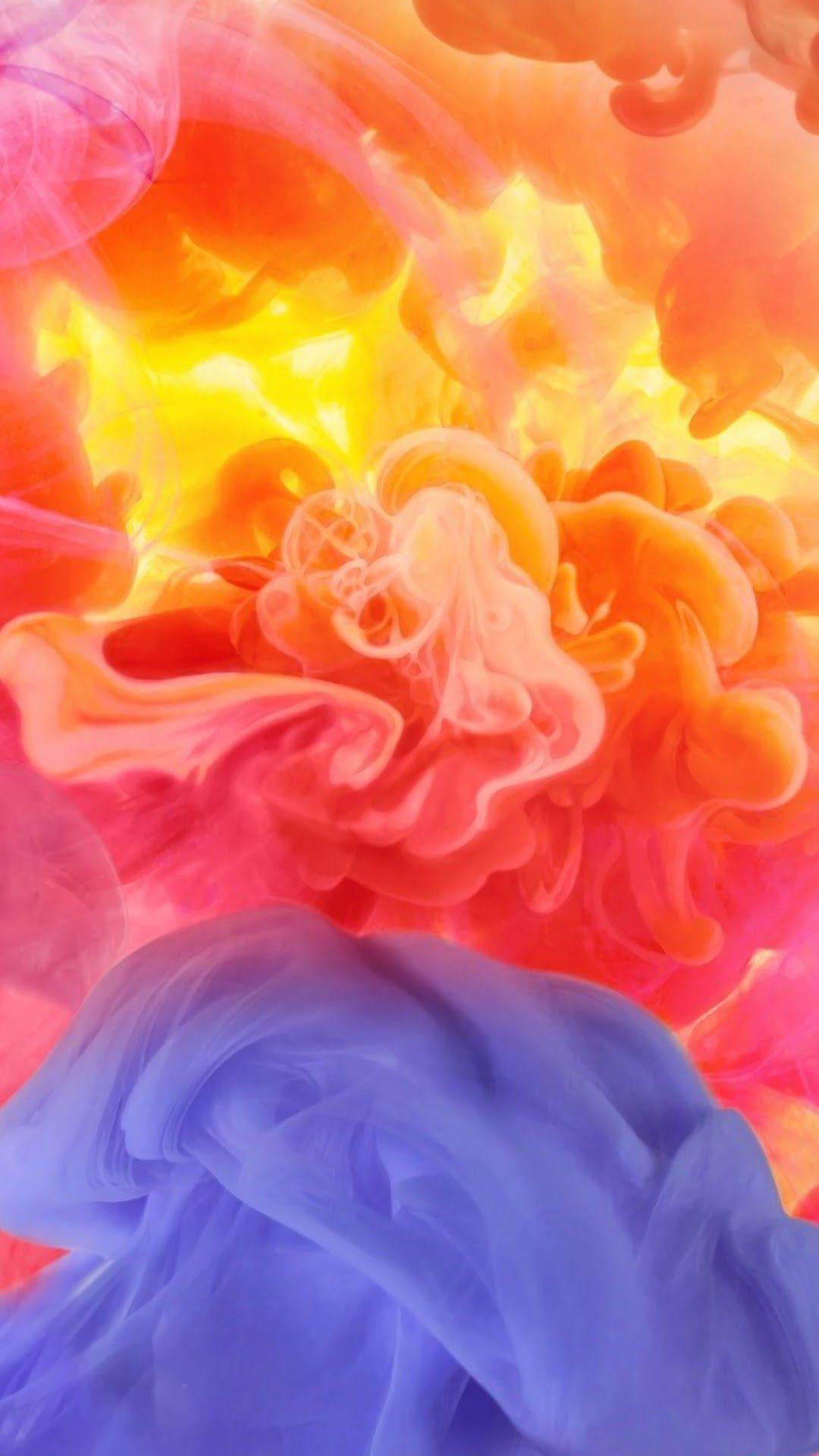 1080x1920 Colorful Smoke Abstract 4K Wallpaper