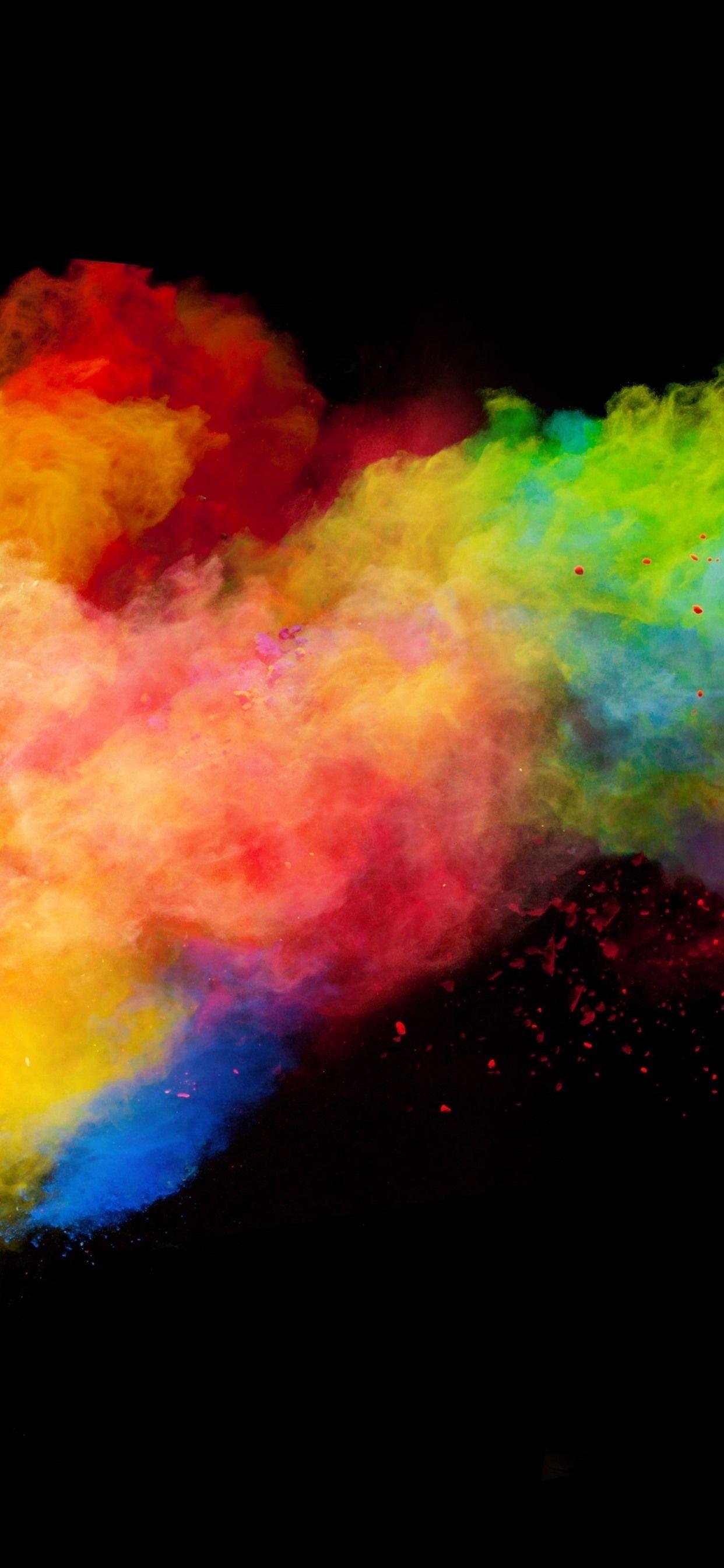 1242x2688 Colorful Smoke, Rainbow Colors, Black Background 1242x2688 IPhone 11 Pro XS Max Wallpaper, Background, Picture, Image