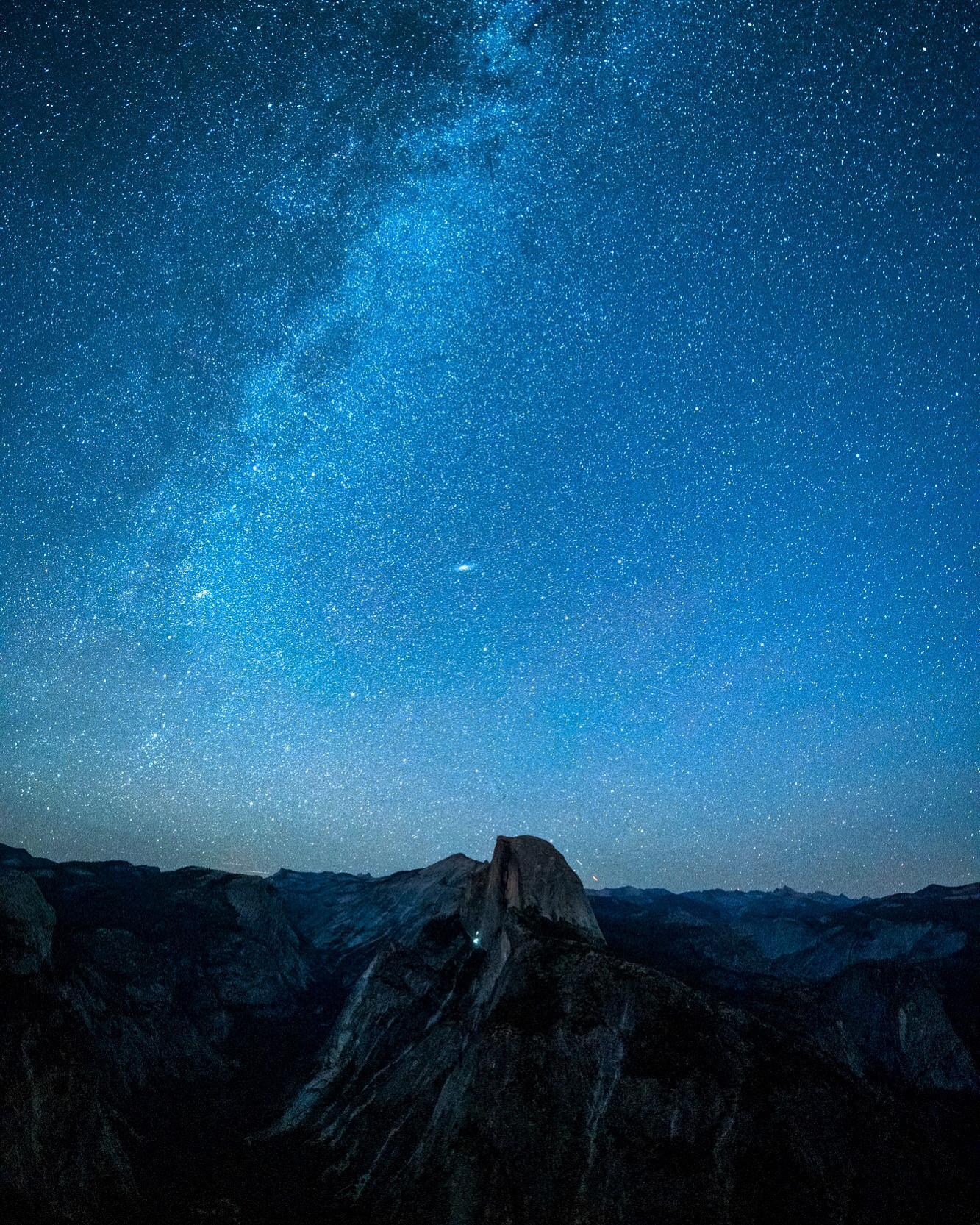 1333x1666 I saw this magical night sky in Yosemite as the Milky Way and Andromeda galaxy rose over Half Dome [OC][1333x1666]