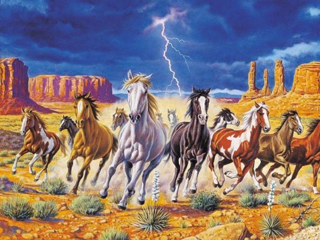 1024x768 Free Wild Horse Desktop Wallpaper