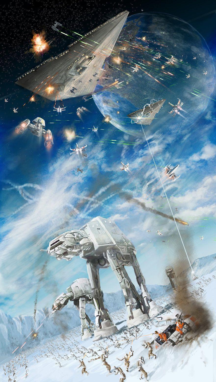 880x1554 Battlefield Hoth Wars. meanpete at. Star wars art, Star wars wallpaper, Star wars artwork