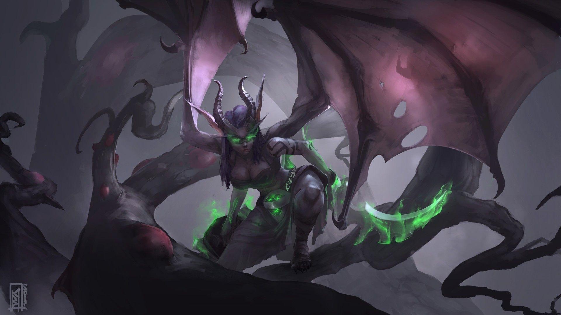 1920x1080 World Of Warcraft iPhone Wallpaper Demon Hunter