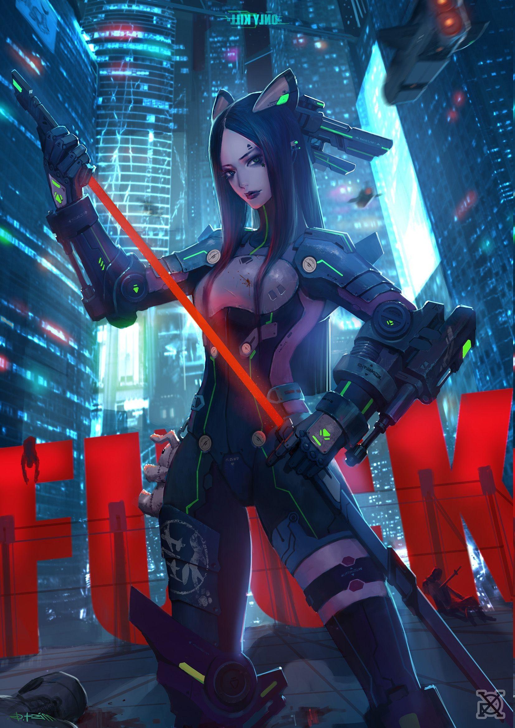 1654x2339 Cyberpunk Warrior HD Wallpaper