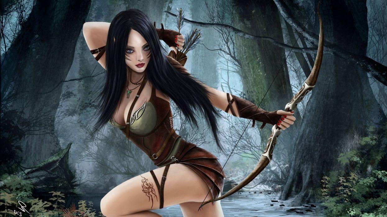 1245x700 Fantasy woman warrior girl beautiful long hair wallpaperx1440