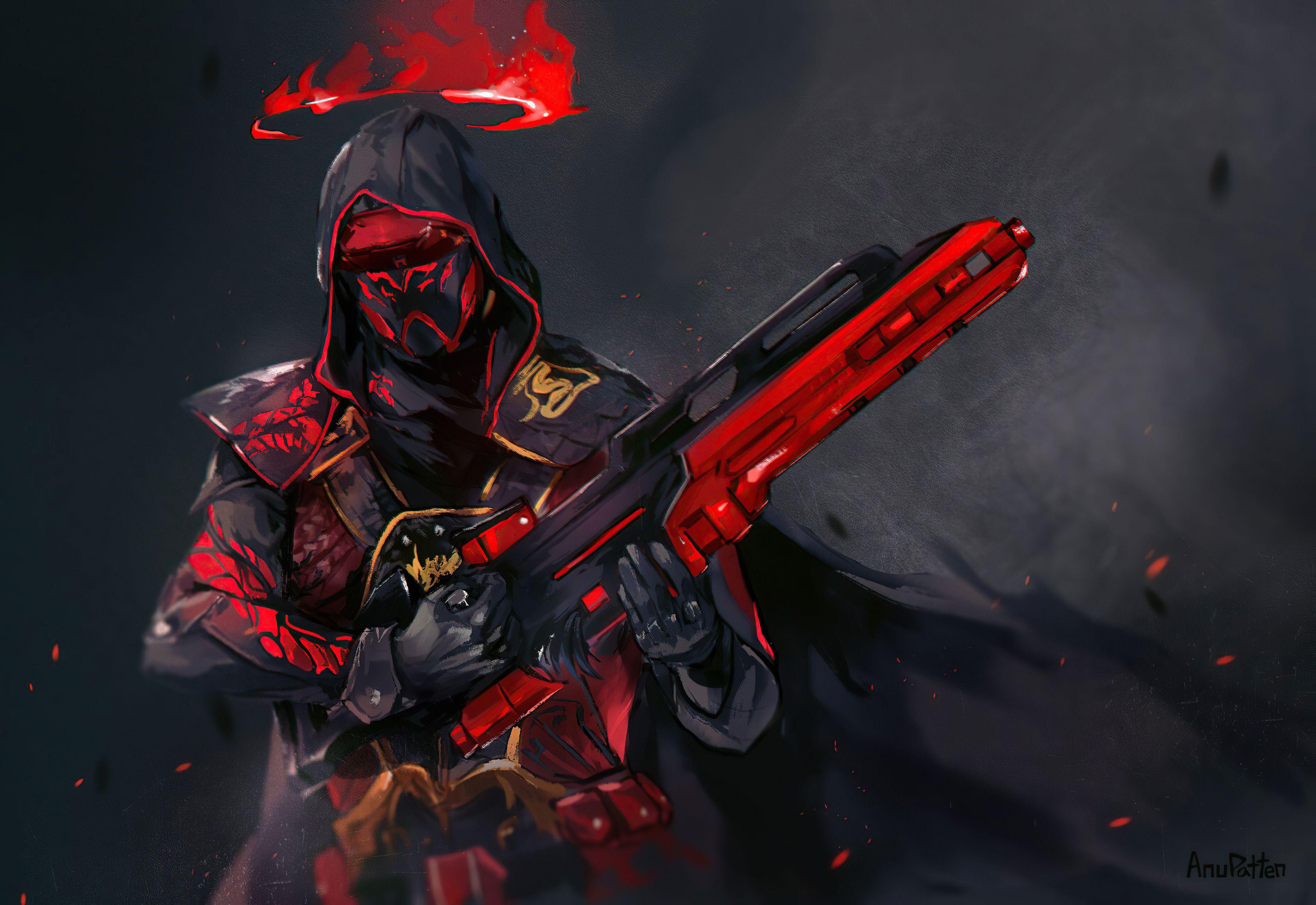3710x2552 Wallpaper: Cyberpunk, Warrior, Weapon