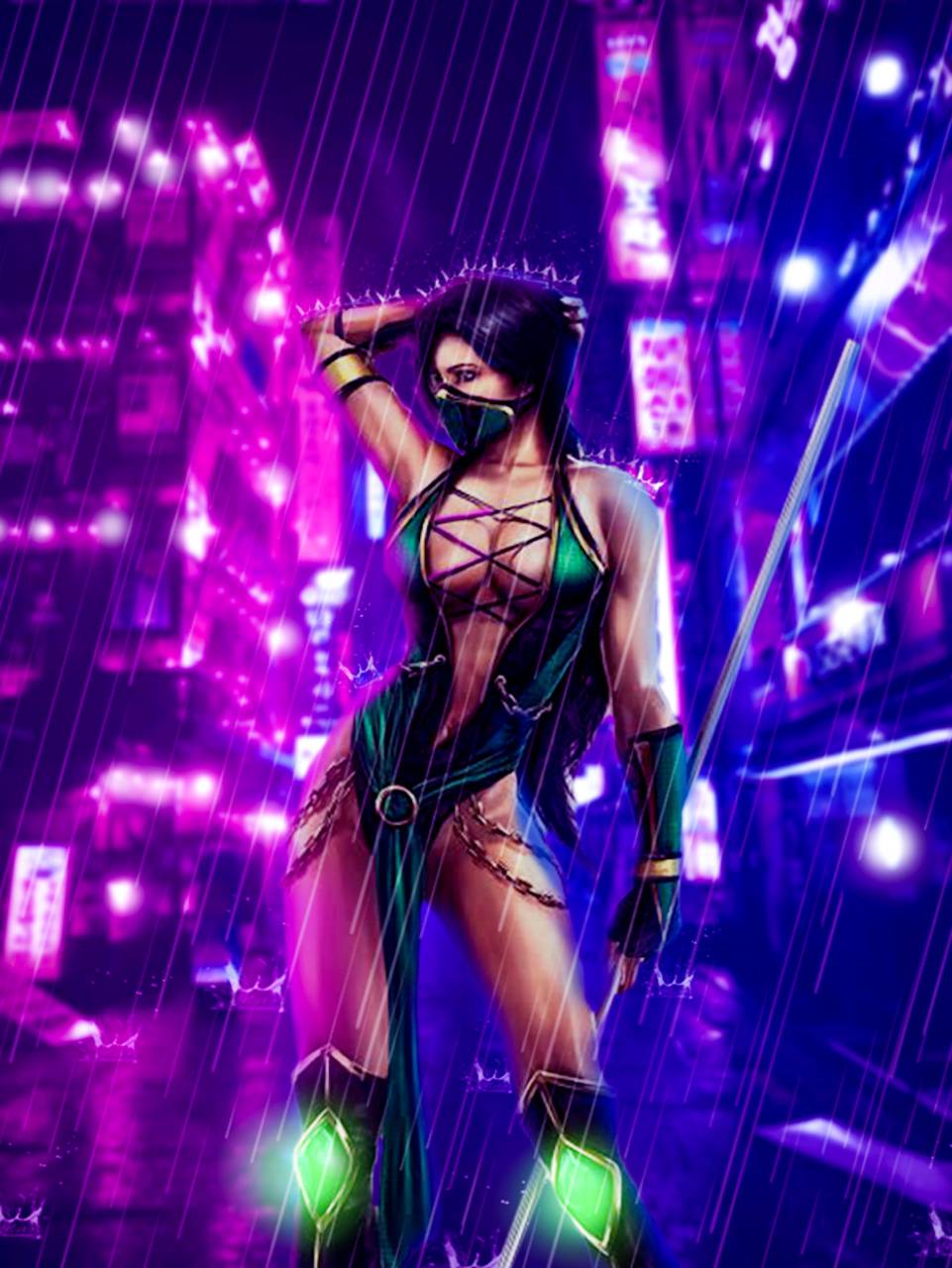 961x1280 Cyberpunk girl wallpaper