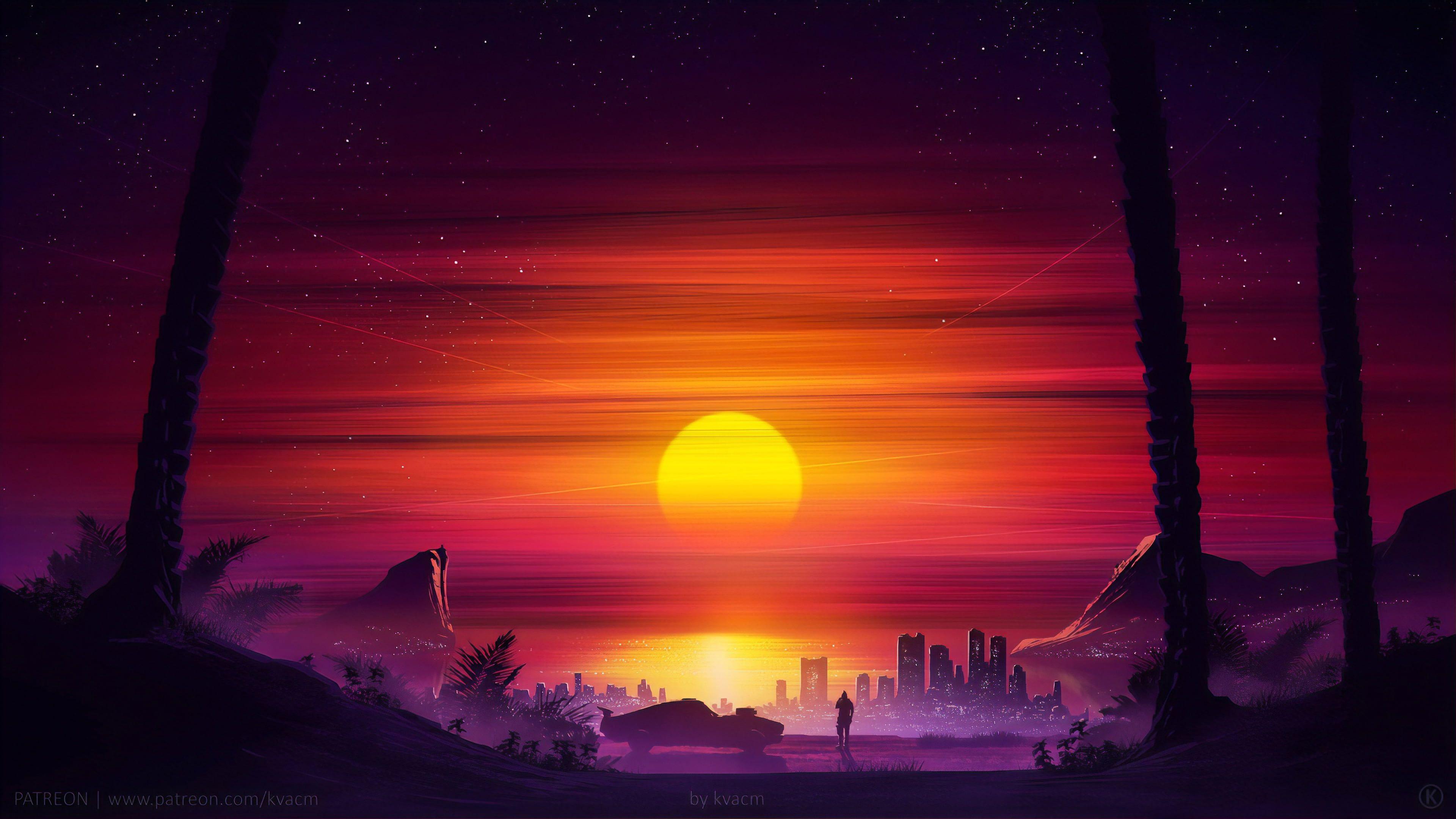 3840x2160 Vaporwave Digital Art Artwork Illustration Drawing 4K HD Wallpaper