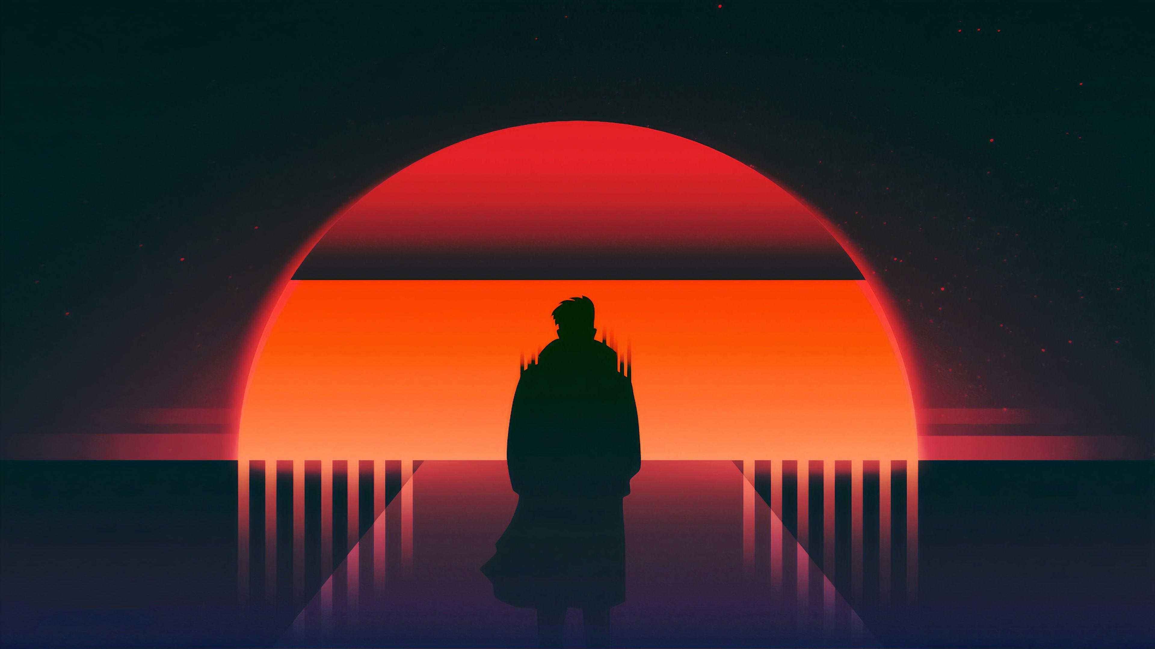 3840x2160 Vaporwave Digital Art Artwork Illustration Environment Sun 4K HD Wallpaper
